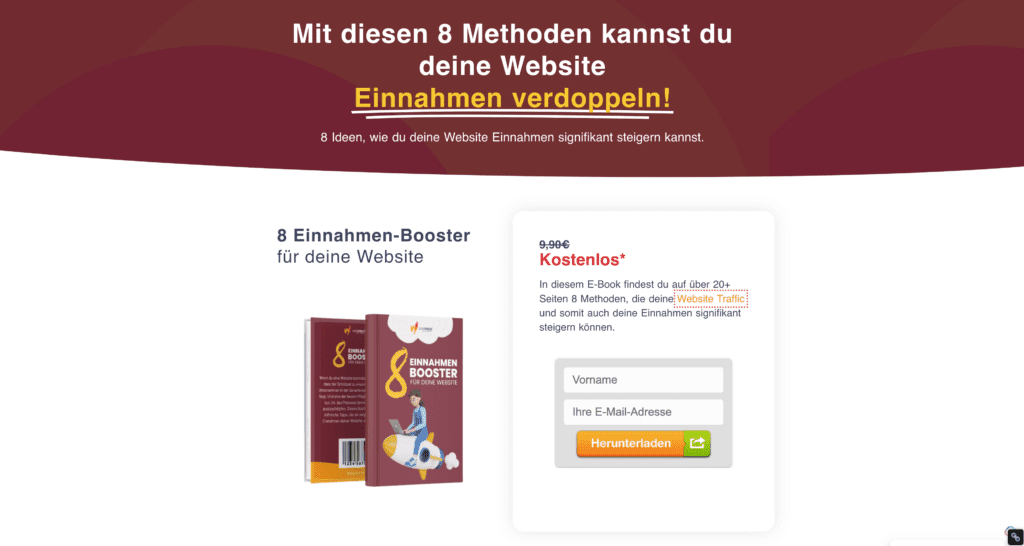 Affiliate Marketing Beispiele: Affiliate Marketing Beispiel 4: Squeeze Page erstellen