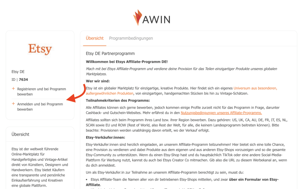Affiliate Marketing Etsy Partnerprogramm
