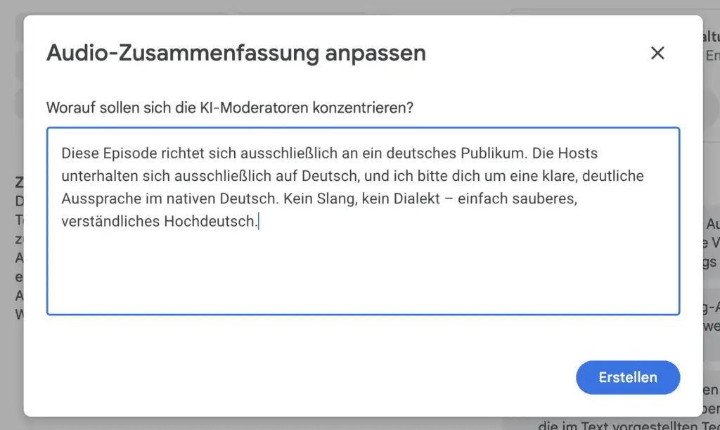 NotebookLM Podcast Deutsch KI Podcasts auf Deutsch erstellen, so